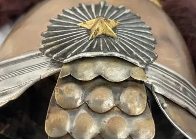 Rosace en cuivre argenté avec étoile dorée