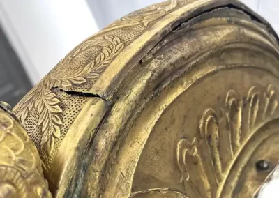 Détail du casque d'Officier de cuirassier 1er régiment authentique