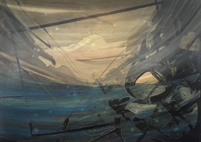 Tableau d’Aldine, huile sur toile, Le Déluge