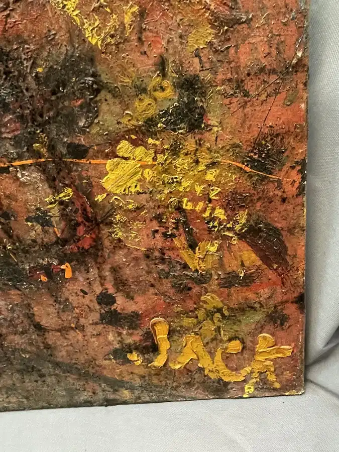 Detail-signature-Jacques-Penot-abstraction-lyrique Signature de la calligraphie de Jung Do-Jun coréen