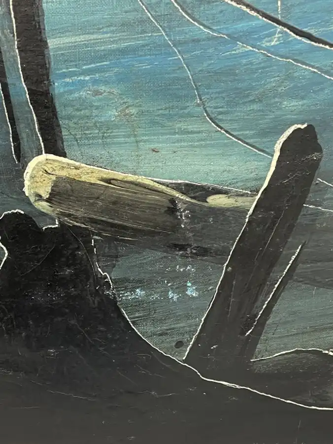 Detail-toile-Aldine-Sans-titre-1972 Signature de la calligraphie de Jung Do-Jun coréen