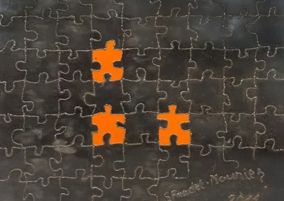 Puzzle, sculpture en acier de Stéphane Fradet-Mounier